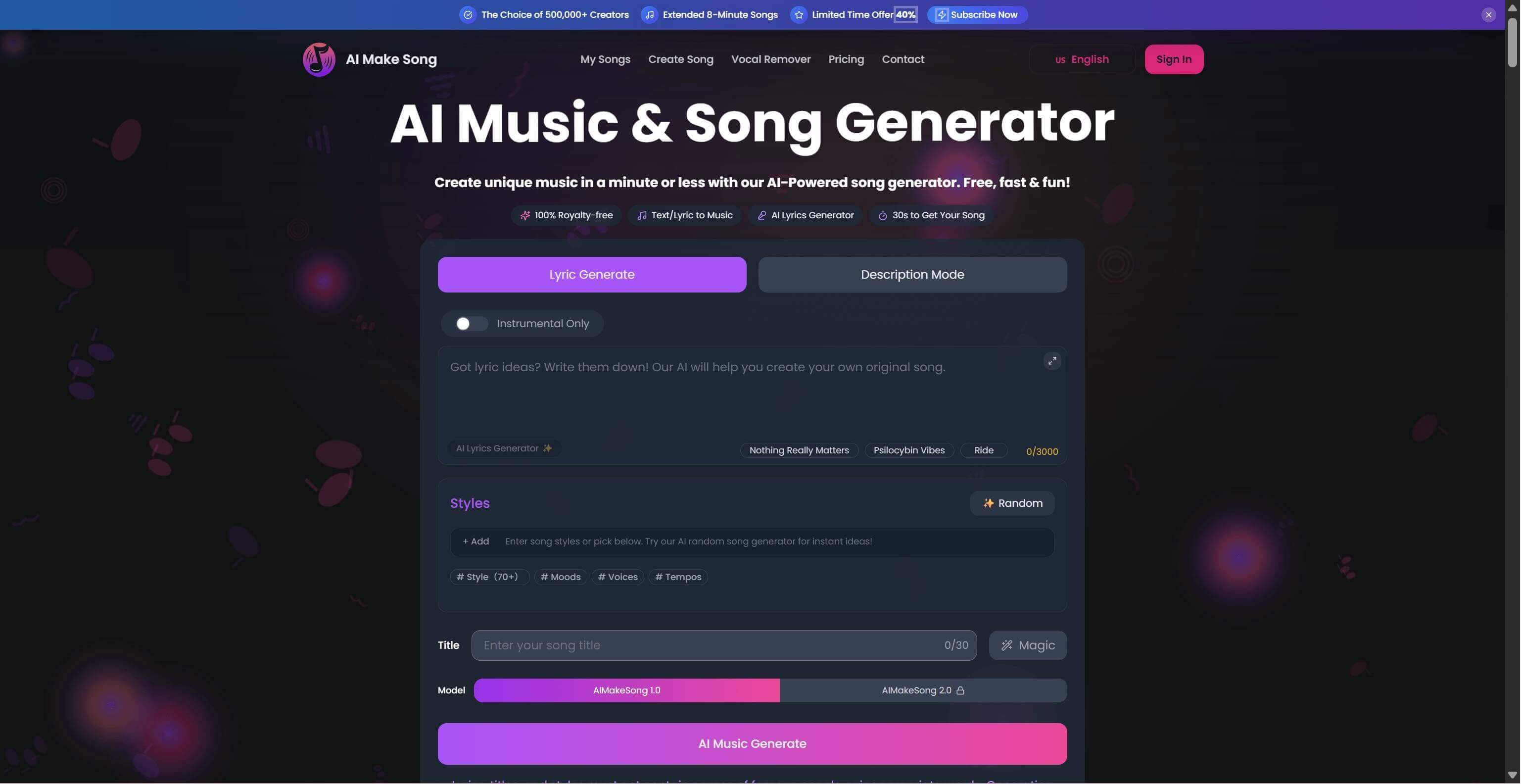 How to Make Text to Song Online with AiMakeSong